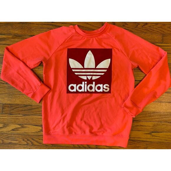 Adidas Sweatshirt Women’s Medium Hot Pink Red - Picture 1 of 10